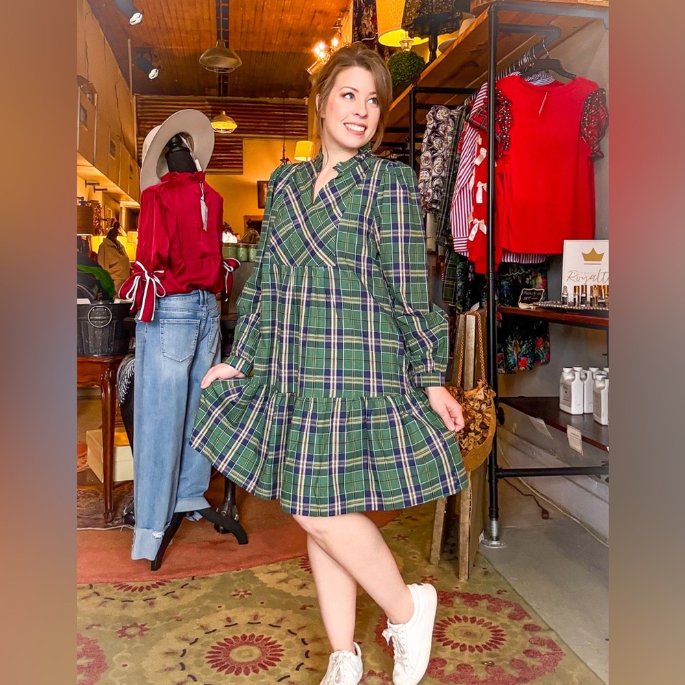 Plaid Green Dress
